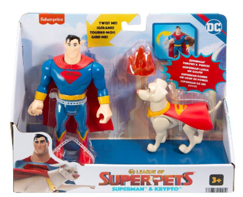 FisherPrice.Dc comics superman&kryptoსუპერგმირების ფიგურები