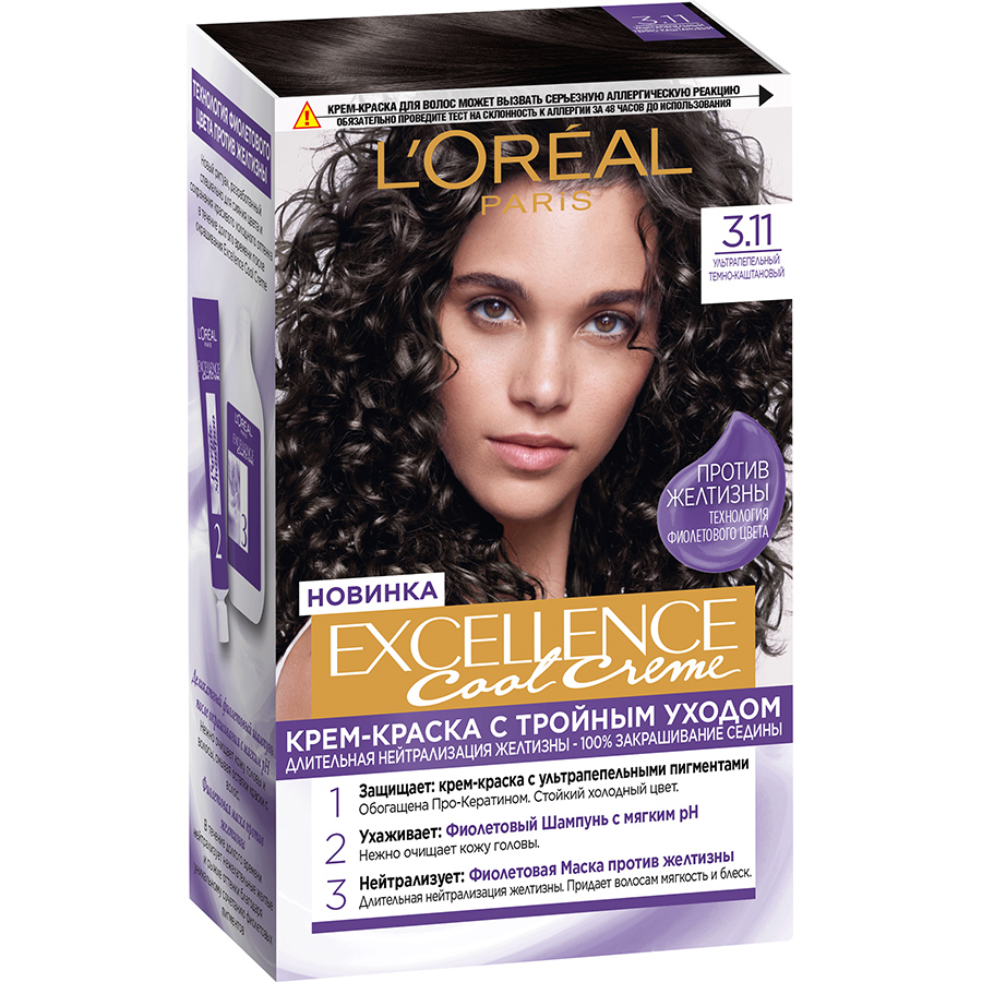 LOREAL Paris Excellence N 3.11 თმის საღებავი 192 მლ (ლორეალი)
