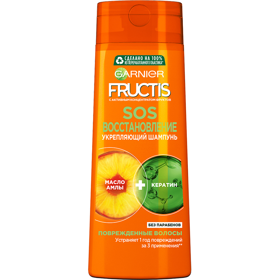 FRUCTIS შამპუნი თმის გაყოფილი ბოლოებისთვის-250მლ/3600541285811