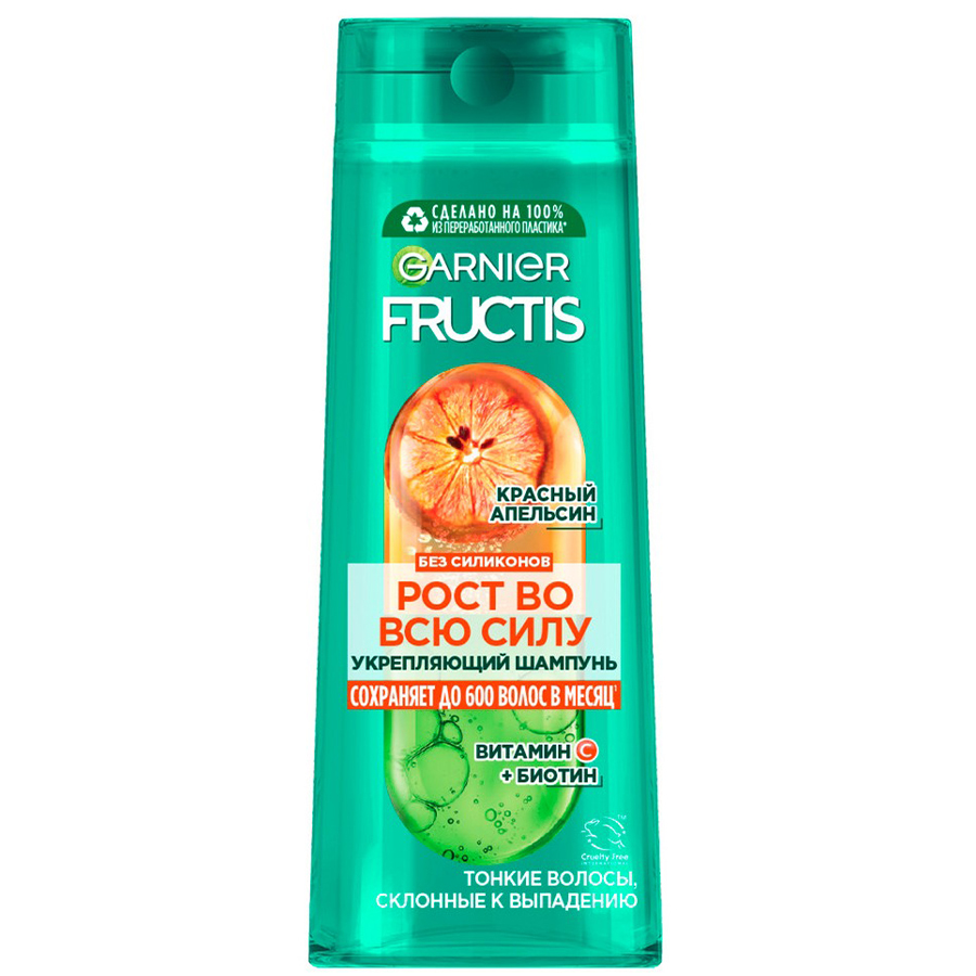 GARNIER FRUCTIS შამპუნი თხელი და დაზიანებული თმისთვის 400 მლ (გარნიე)