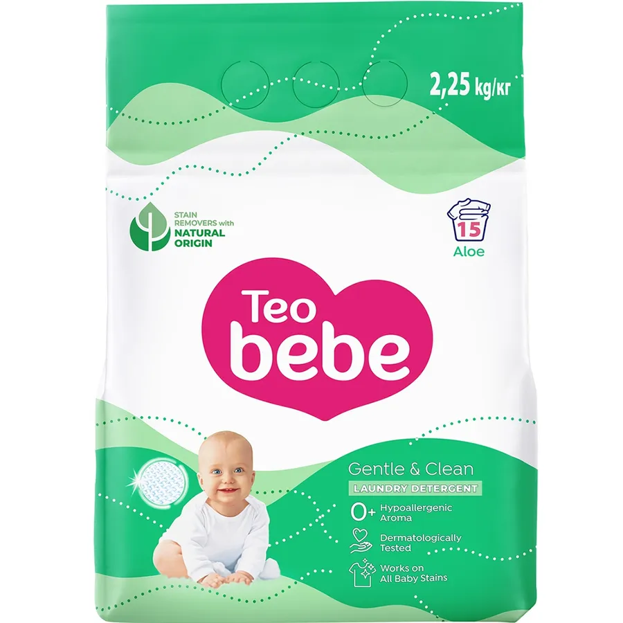 TEO BEBE საბავშვო სარეცხი ფხვნილი ალოე ვერა 2.250 კგ (თეო ბებე)