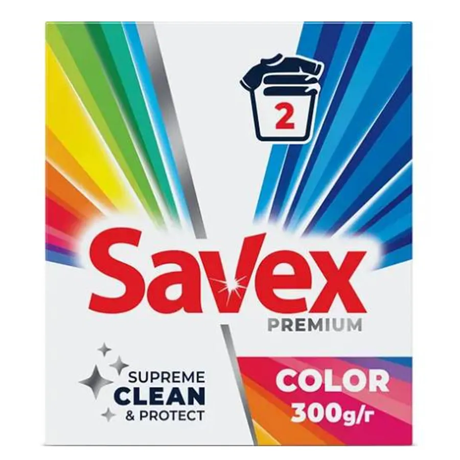 SAVEX მყარი სარეცხი საშულება ქსოვილზე ზრუნვა ფერადი ავტომატი 300 გ (სავექსი)