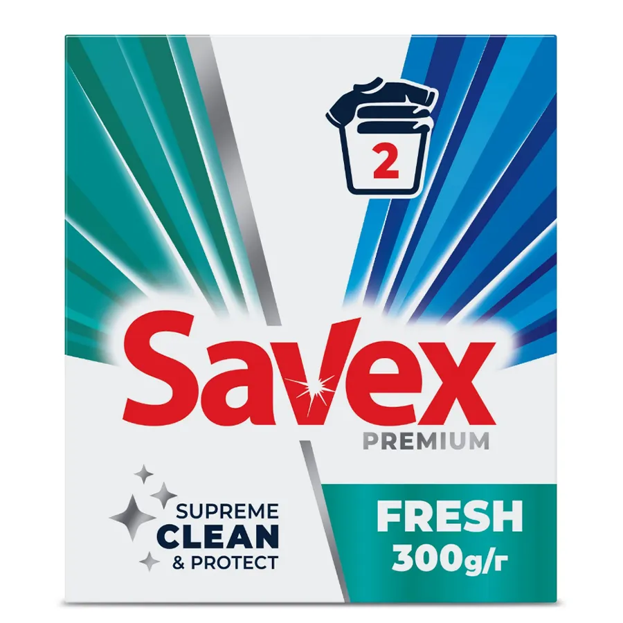 SAVEX მყარი სარეცხი საშუალება ავტომატი ორი ერთში ფრეში 300 გ (სავექსი)