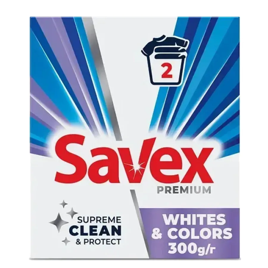 SAVEX სარეცხი ფხვნილი თეთრი და ფერადი 300 გრ (სავექსი)