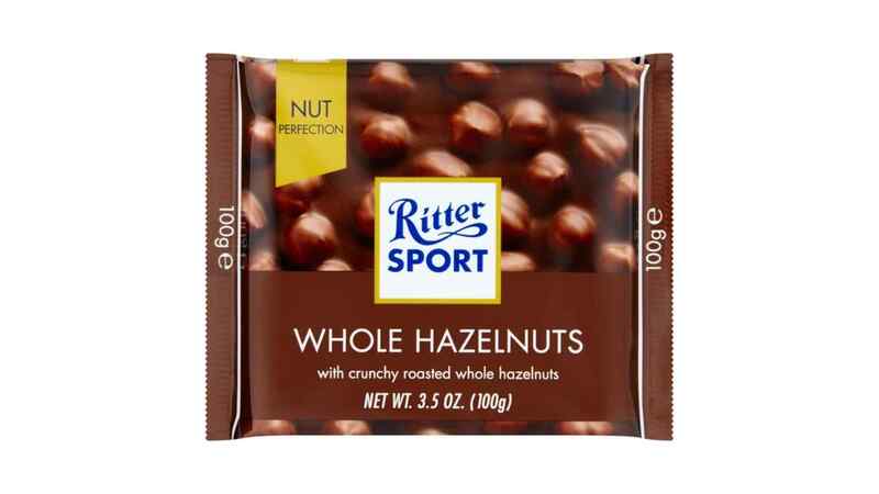 Ritter sport- რძიანი შოკოლადი თხილით