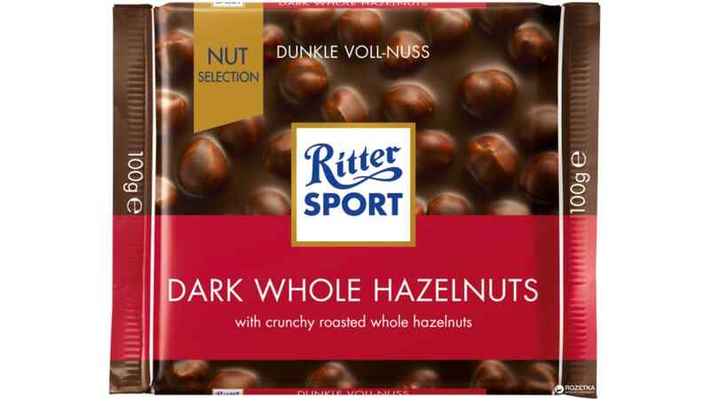 Ritter sport- შავი შოკოლადი მთელი თხილით