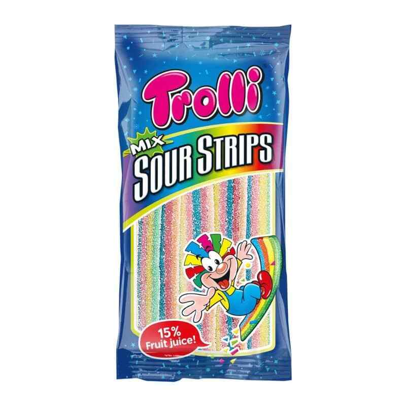 Trolli-ჟელიბონი მჟავე სტრიპსები მიქსი 85გრ