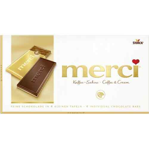 MERCI შოკოლადის ფილა ყავის კრემით 100გრ/4014400914269