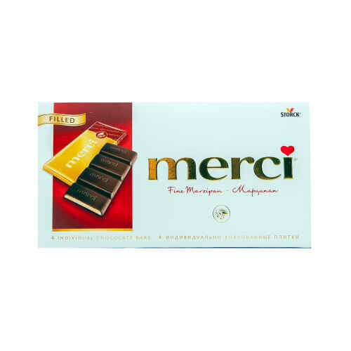 MERCI შოკოლადის ფილა მარციპანით 112გრ/4014400916744