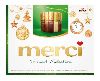 Storck - merci- შოკოლადის ასორტი ნუშით 10X250გრ