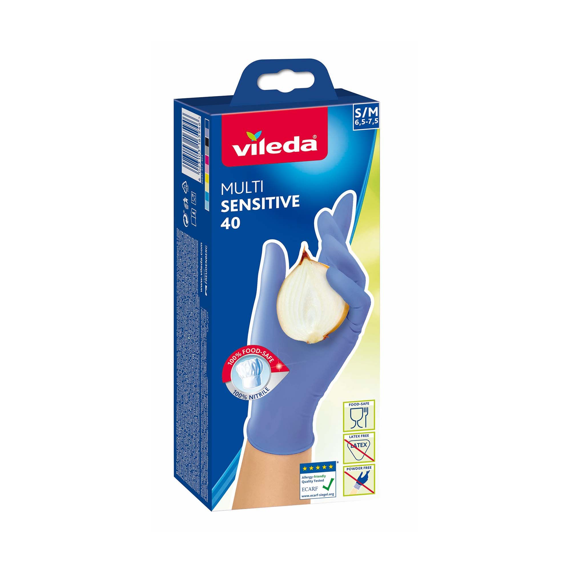 VILEDA ერთჯერადი ხელთათმანი S/M ზომა-40ც/4023103235359