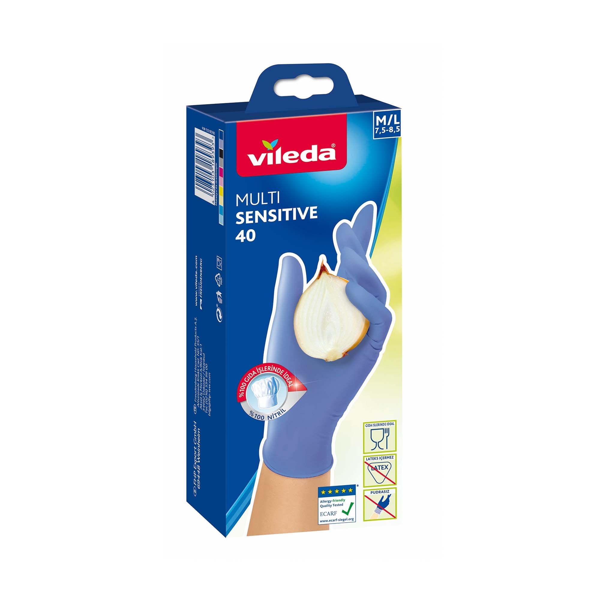 VILEDA ერთჯერადი ხელთათმანი M/L ზომა-40ც/4023103235366