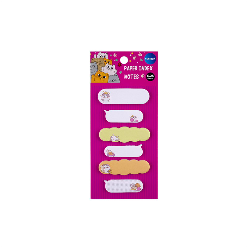 CENTRUM-ჩასანიშნი ფურცელი 6დიზაინი 25ცალი 53x16mm &40x13mm CUTE CAT