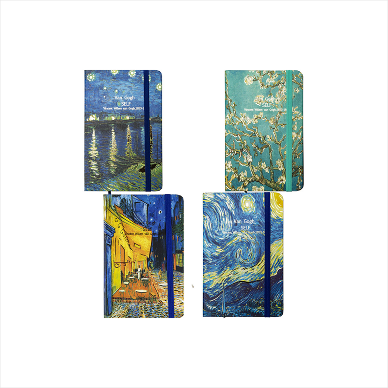 CENTRUM-ბლოკნოტი ვანგოგის ილუსტრაციები A6 87x135mm PU 4 დიზაინი 80ფ 77გრ/მ.კვ ხაზი 24 ცალი