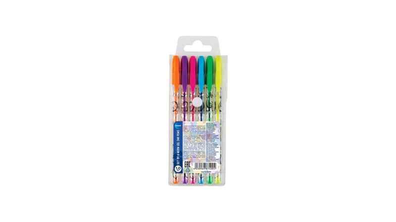 centrum- 6 ფერიანი ფერადი კალამი გელის 1.0mm NEON/PVC packing