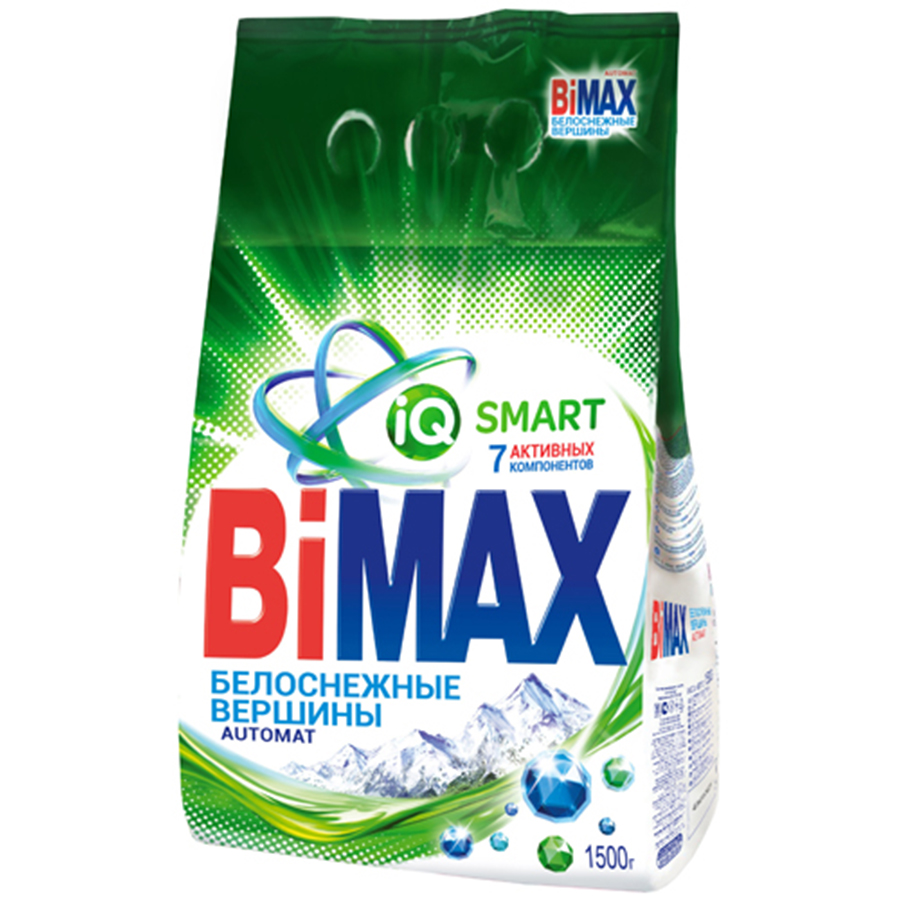 BIMAX თეთრი ქსოვილის სარეცხი ფხვნილი ავტომატური რეცხვისთვის 1.5 კგ (ბიმაქსი)