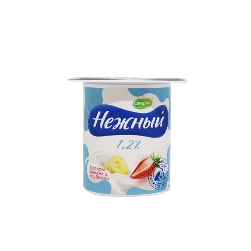 იოგურტი ნეჟნი 4*100გრ 1.2% მარწყვის წვენით / 4605627000882