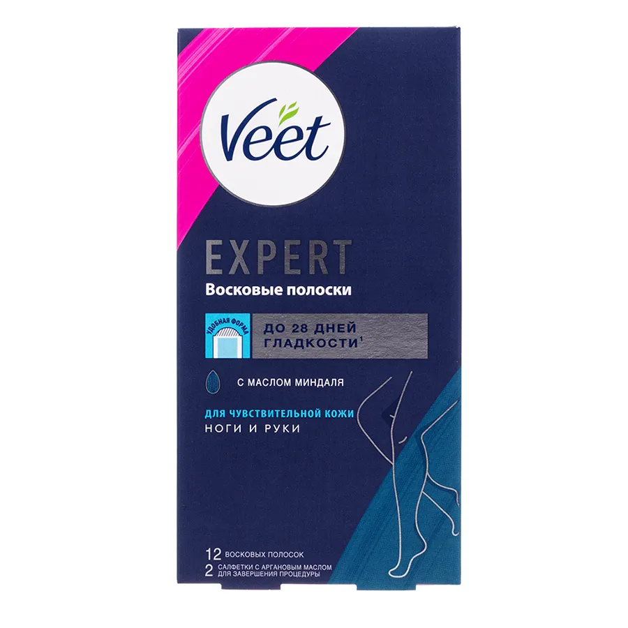 VEET სადეპილაციო სთრიფსი მგრძნობიარე კანისთვის 12 ც (ვითი)