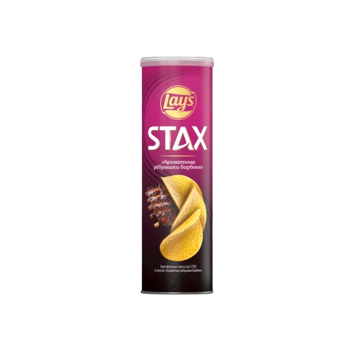 ლეისი STAX კარტოფილის ჩიფსი შემწვარი ნეკნების გემოთი. 140გ 9X
