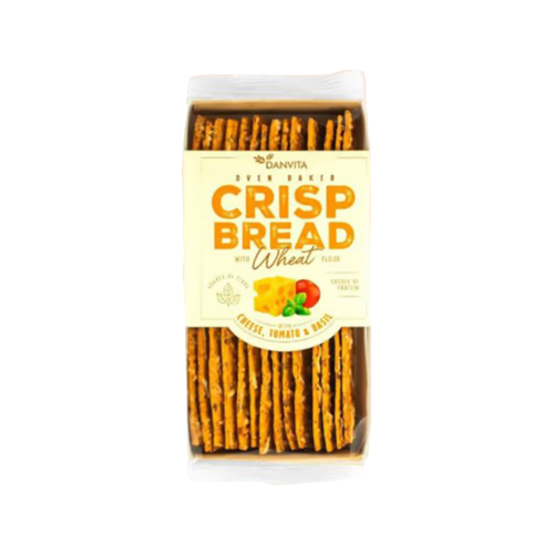 crisp bread-ხრაშუნა პური ყველით, პომიდორით და რეჰანით 130გრ