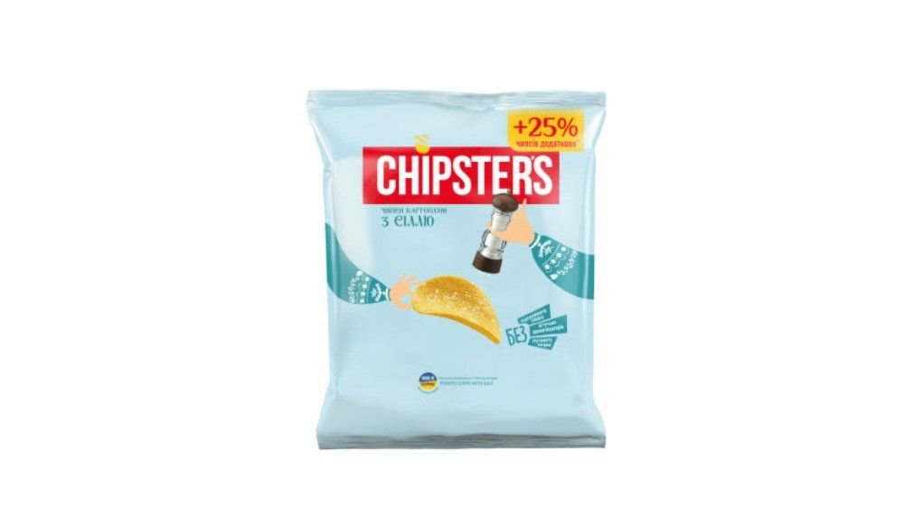 ჩიფსი CHIPSTERS კარტოფილის მარილიანი კლასიკური 100 გრ / 4820182748158