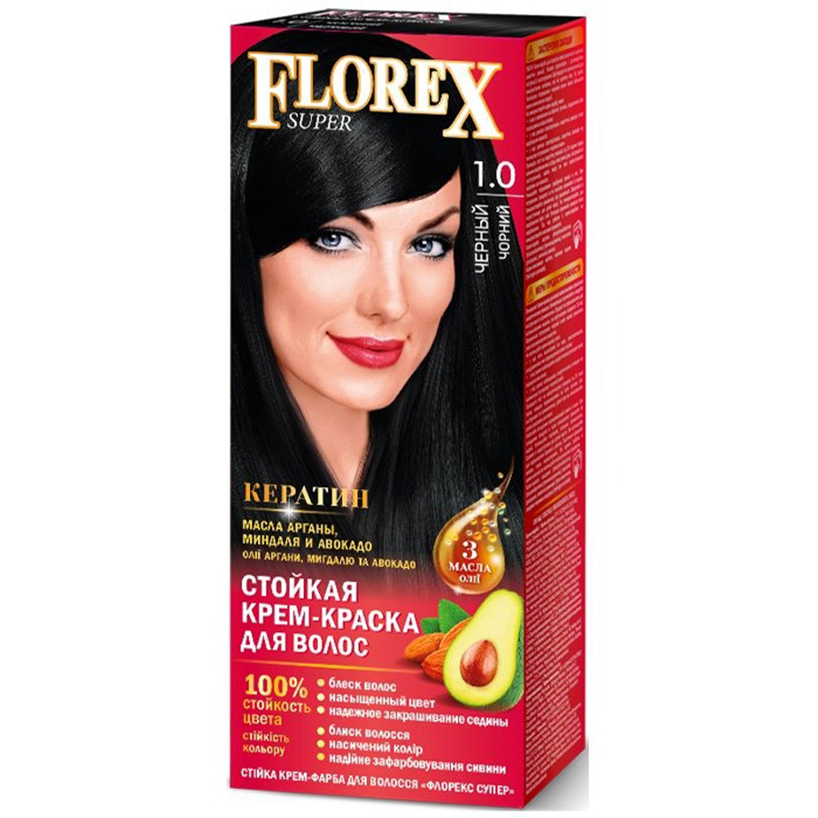 FLOREX თმის საღებავი კერატინი N 1.0 (ფლორექსი)