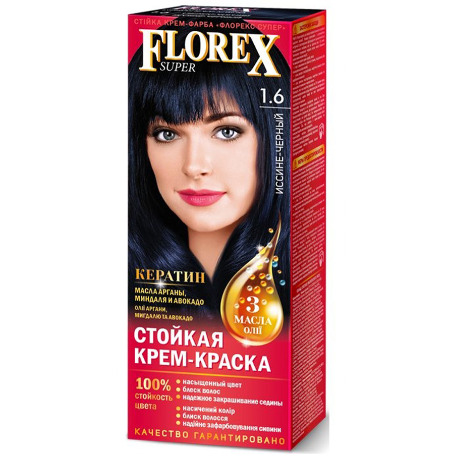 FLOREX თმის საღებავი კერატინი N 1.6 (ფლორექსი)