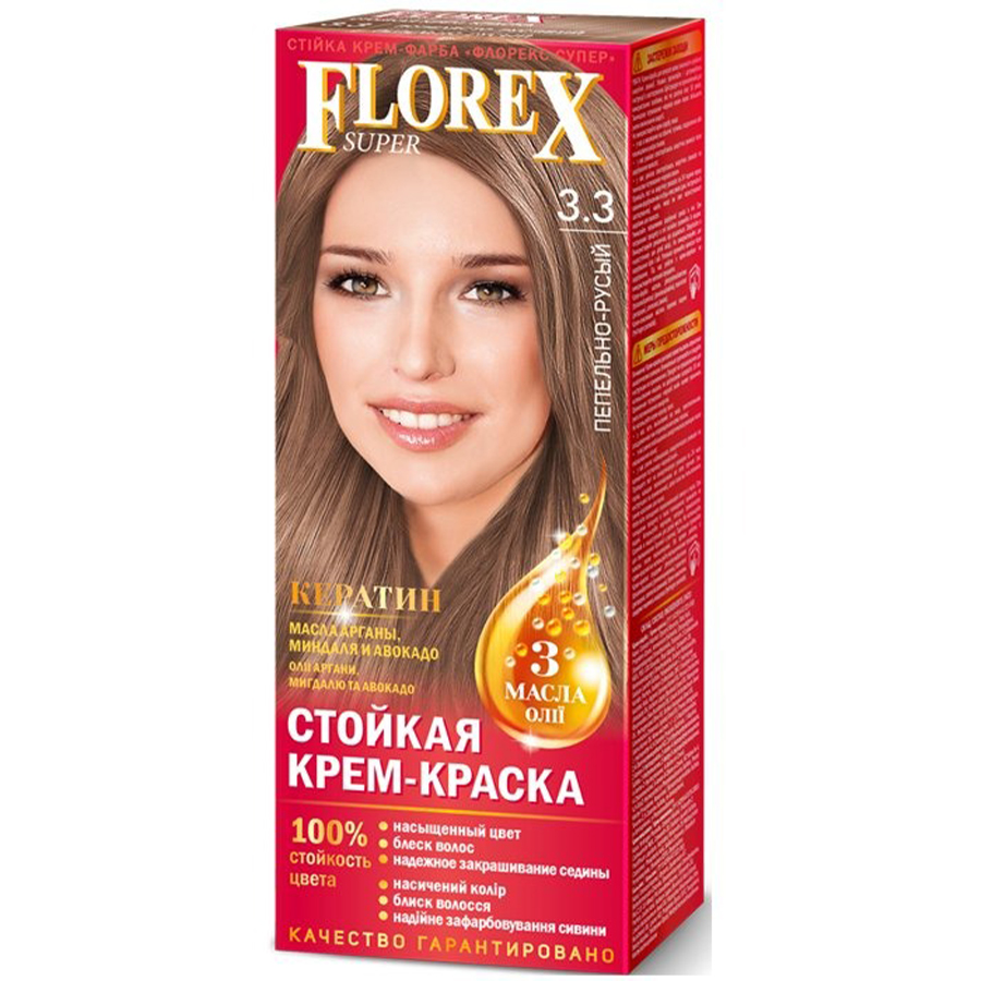 FLOREX თმის საღებავი კერატინი N 3.3 (ფლორექსი)