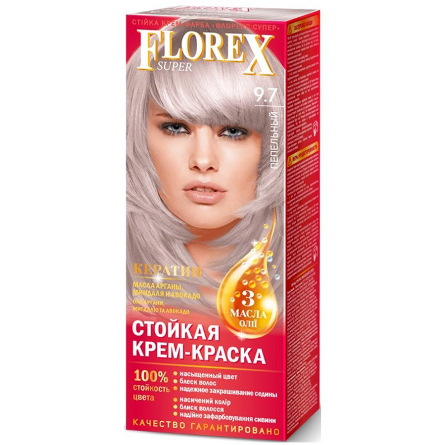 FLOREX თმის საღებავი კერატინი N 9.7 (ფლორექსი)