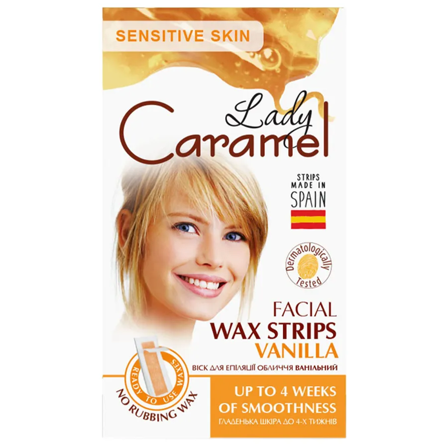 CARAMEL ცვილი სახის ეპილაციისთვის ვანილი 12 ც (კარამელი)