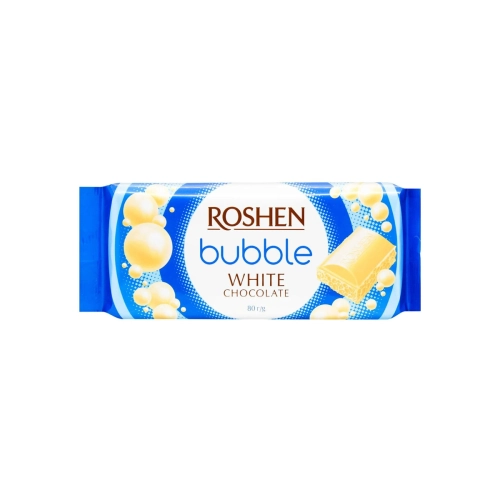 Roshen თეთრი ბუშტოვანი შოკოლადი 80 გრ