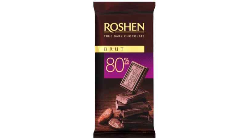 Roshen- შავი შოკოლადი Brut 80% 85გ/4823077632570