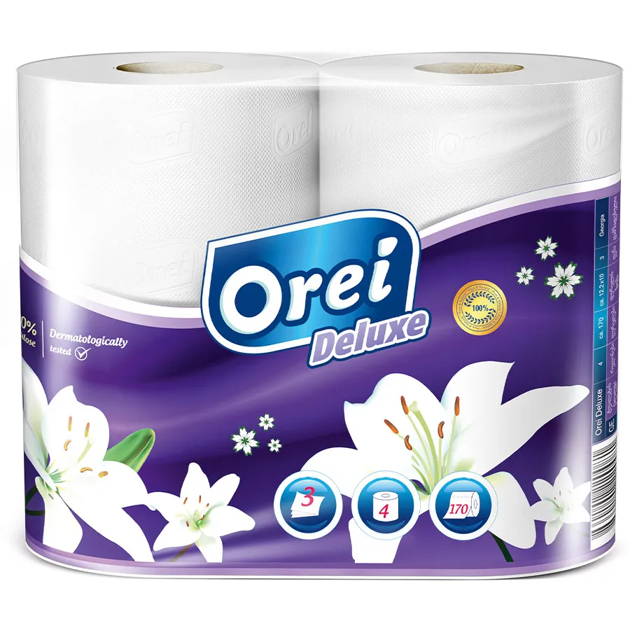 OREI დელუქსი ტუალეტის ქაღალდი 4 ც (ორეი)