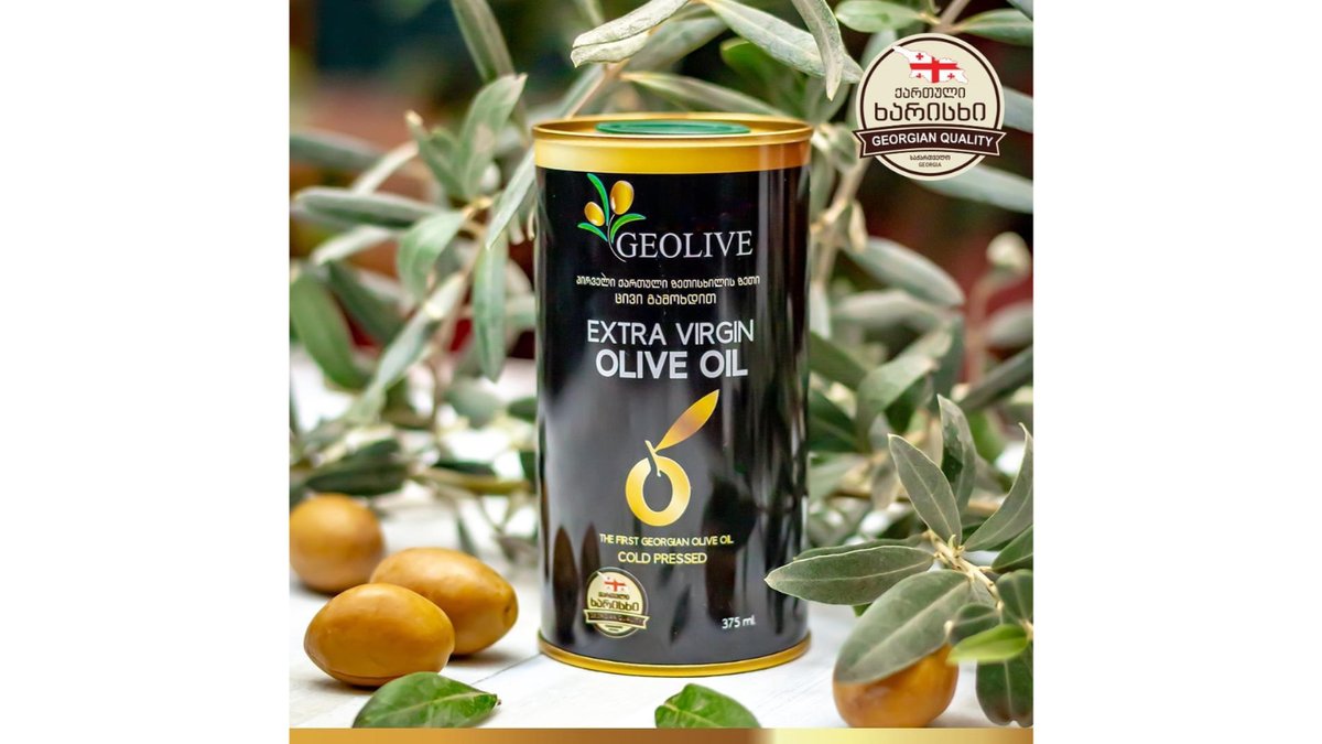 GEOLIVE ზეთისხილის ზეთი 375 მლ. ცივი გამოხდით (24) თნქ.