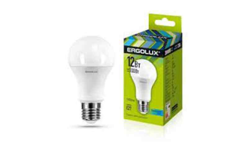 Ergolux Led Lamp LED-A60-12W-E27-3K ნათურა ლედ განათებით ეკონომიური 12 ვატი თბილი ნათება E27 ცოკო