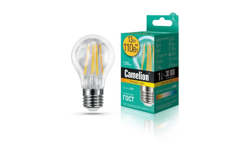 CAMELION ნათურა ფილამენტის 13 ვატი LED13-A60-FL-830-E27