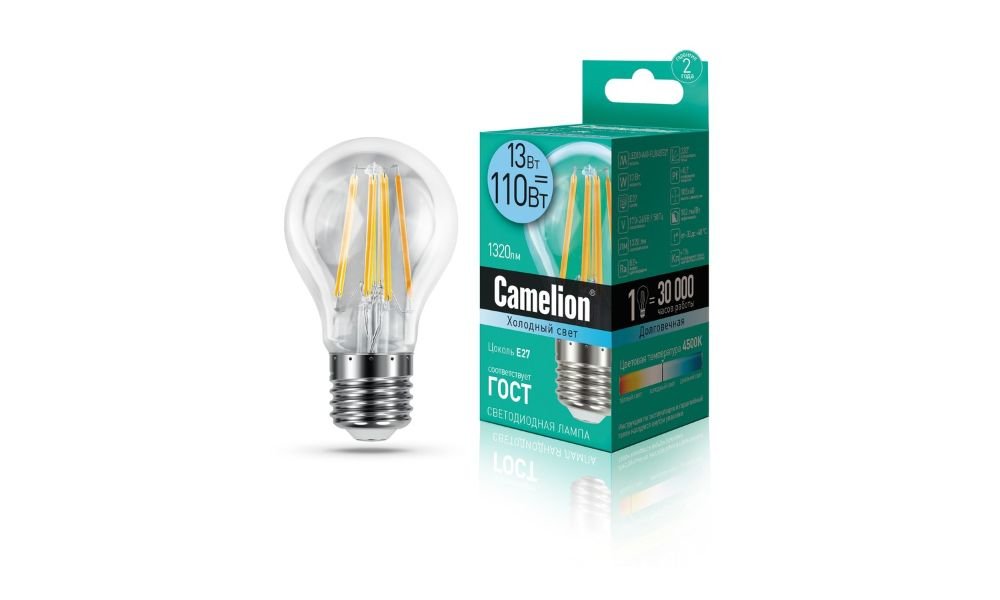 CAMELION ნათურა ფილამენტის 13 ვატი LED13-A60-FL-845-E27