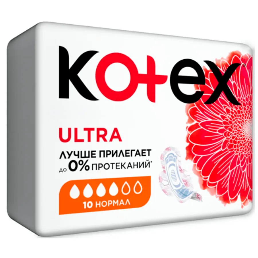 კოტექს ულტრა ნორმალი ჰიგიენური საფენი 10ც/5029053542621