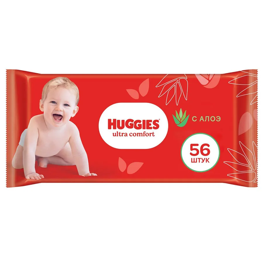 HUGGIES სველი ხელსახოცი ალოე 56 ც (ჰაგისი)