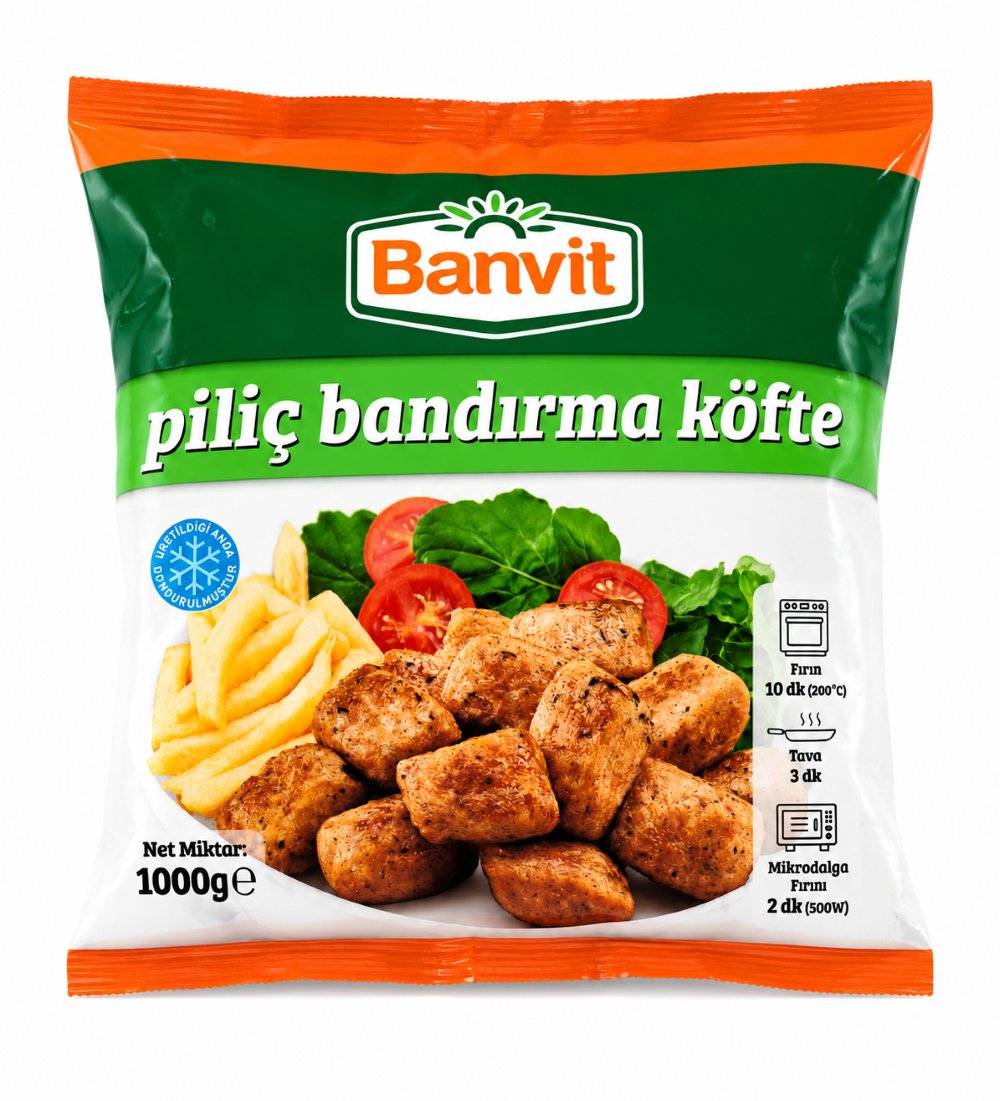 BANVIT ქათმის კატლეტი 1 კგ. BANDIRMA KOFTE