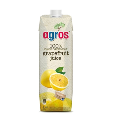 AGROS ნატურალური წვენი 100% გრეიფრუტი 1ლ 5202908000082