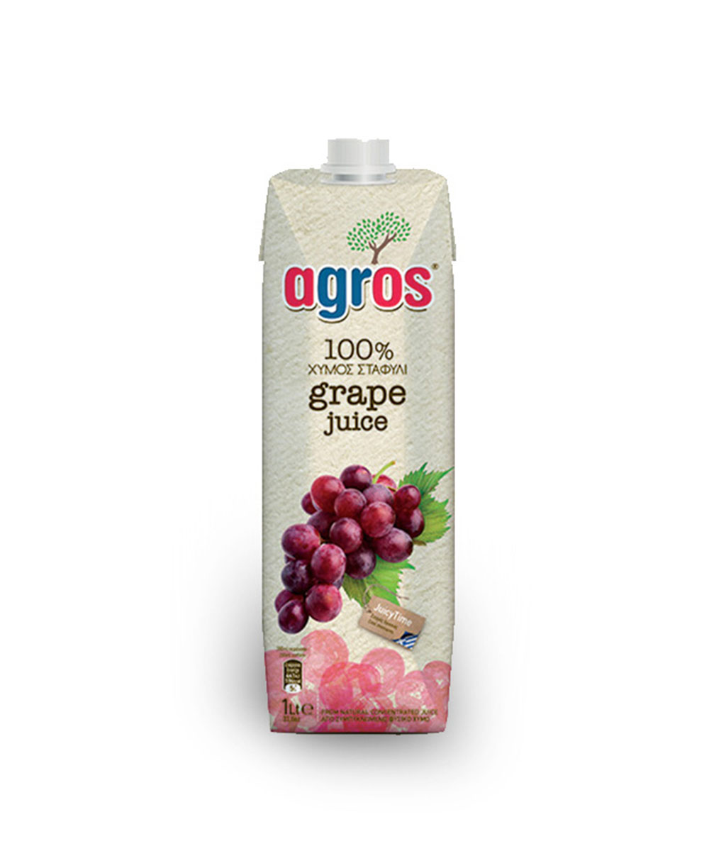 AGROS ნატურალური წვენი 100% ყურძენი 1ლ 5202908000549