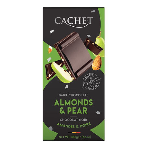 შოკოლადი /Kims Chocolates/ კაშე უნიკალური ბელგიური შავი მსხლით და ნუშით 214526 100 გრ