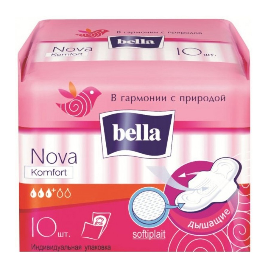 BELLA Nova Komfort Soft Air 3 წვეთიანი ჰიგიენური საფენი 10 ც (ბელა)