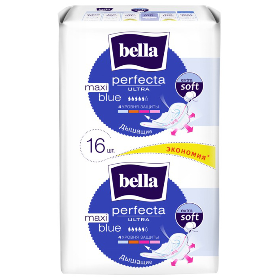 BELLA 5 წვეთიანი ჰიგიენური საფენი უქსოვადი მასალის ზედაპირით 16 ც (ბელა)