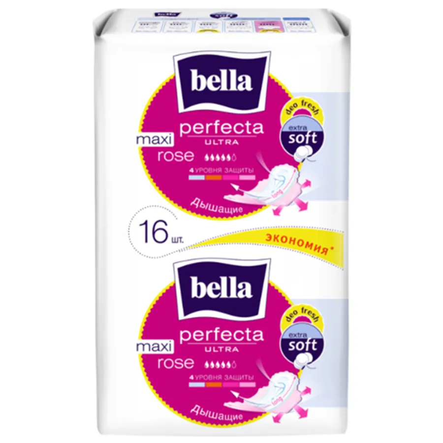 BELLA 5 წვეთიანი ჰიგიენური საფენი უქსოვადი მასალის ზედაპირით 16 ც (ბელა)