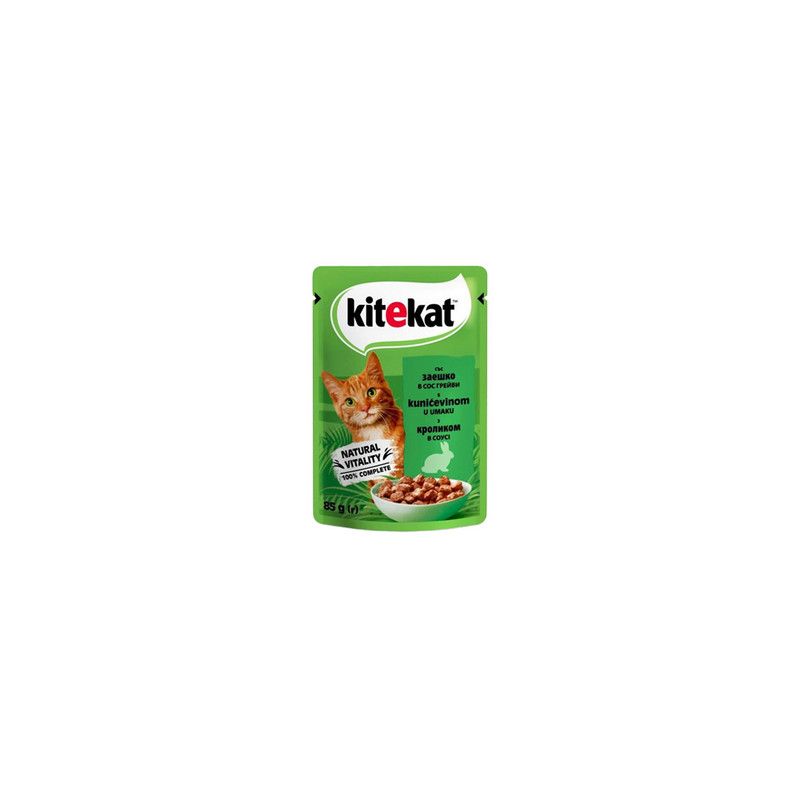 KITEKAT კატის კვება კურდღლით 85გრ/5900951307324