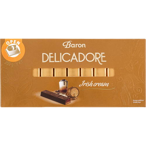 შოკოლადი /DELICADORE/ ირლანდიური კრემით 12*200გ,