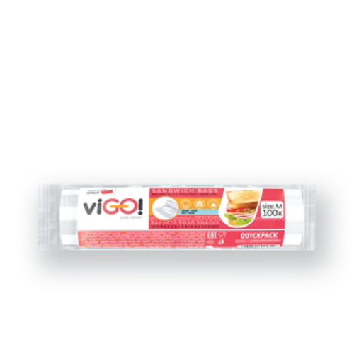 სენდვიჩის HDPE ჩანთები / PP ჩანთა / viGO! / 100 ცალი,