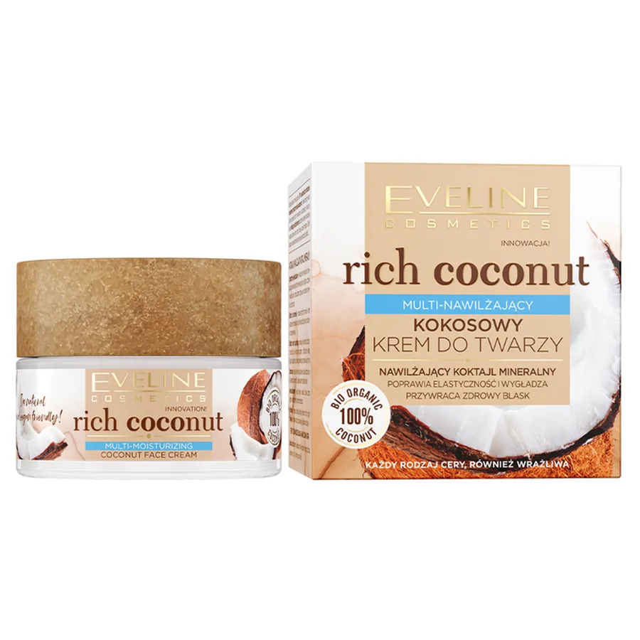 EVELINE RICH COCONUT ინტენსიურად დამატენიანებელი ქოქოსის კრემი 50 მლ (ეველაინი)